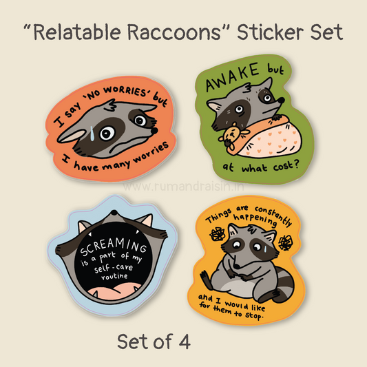 Relatable Raccoons - Set of 4